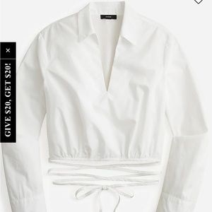 Jcrew Wrap Poplin Top